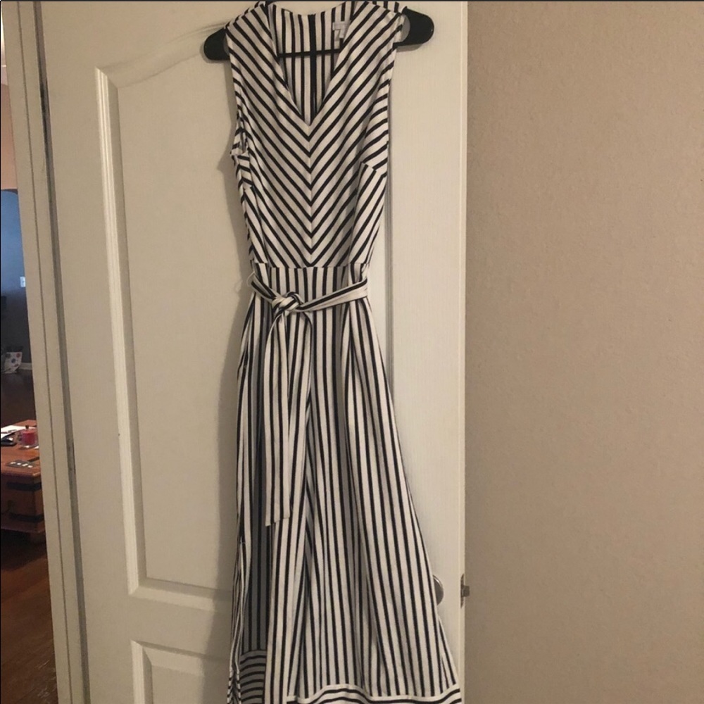 New York & Co striped wide leg jumpsuit